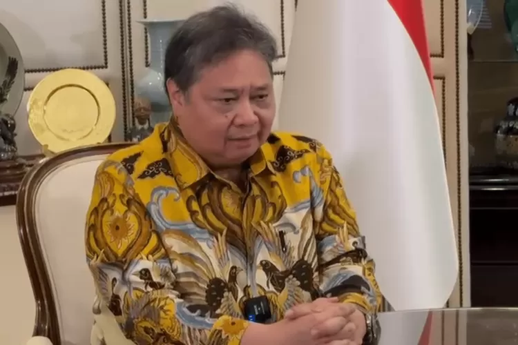 Tangkapan layar Airlangga Hartarto menyatakan pengunduran diri sebagai Ketum Partai Golkar. 