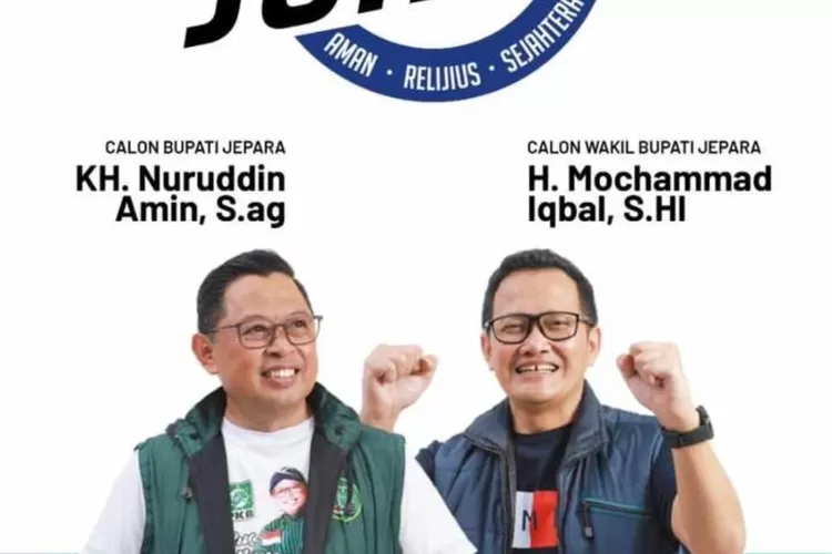 Flyer pasangan bakal calon bupati dan wakil bupati Jepara KH Nuruddin Amin (Gus Nung) - Mochammad Iqbal atau Iqbal Bejeu. (Gus Nung)