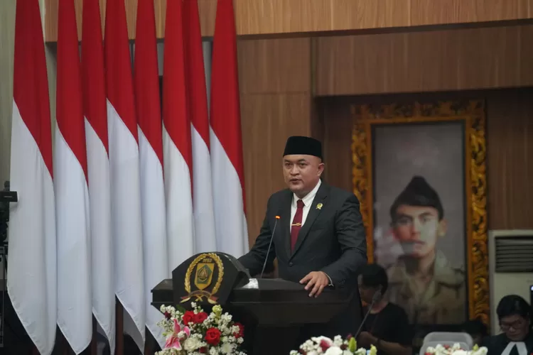 Rudy Susmanto terpilih menjadi ketua DPRD Kabupaten Bogor sementara usai pelantikan 55 anggota DPRD Kabupaten Bogor periode 2024-2029, Selasa, 27 Agustus 2024. (Arifin/Metropolitan)
