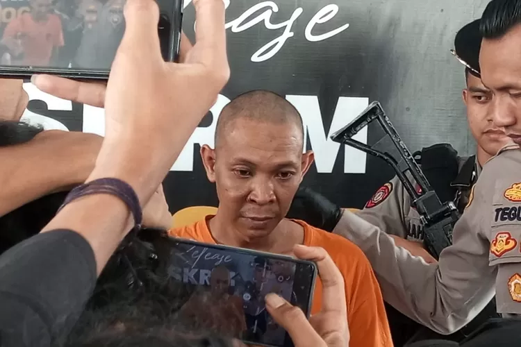 Wajah pelaku utama D dalam kasus perampokan rumah di kawasan Cibungbulang Kecamatan Pamijahan, Kabupaten Bogor. (Foto : Erwin Gunawan)