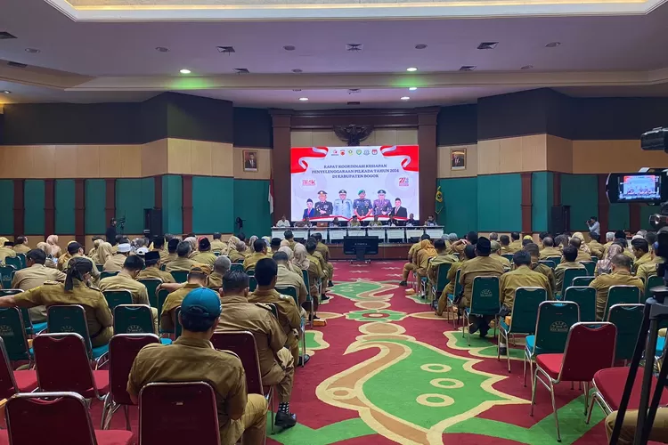 Rapat Koordinasi Kesiapan Penyelenggaraan Pilkada 2024 di Gedung Tegar Beriman, Cibinong, Senin, 7 Oktober 2024. (Erwin)