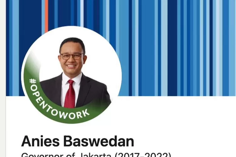 Profil LinkedIn Anies Baswedan menunjukkan  status "Open to Work". (Instagram/@aniesbaswedan)