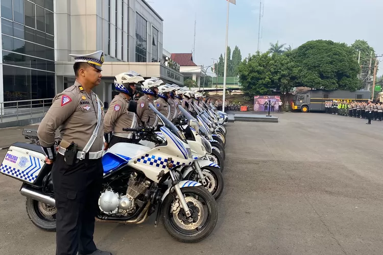 Apel persiapan Operasi Zebra Lodaya 2024 tingkat Kabupaten Bogor di halaman Mako Polres Bogor, Senin, 14 Oktober 2024. (Erwin)