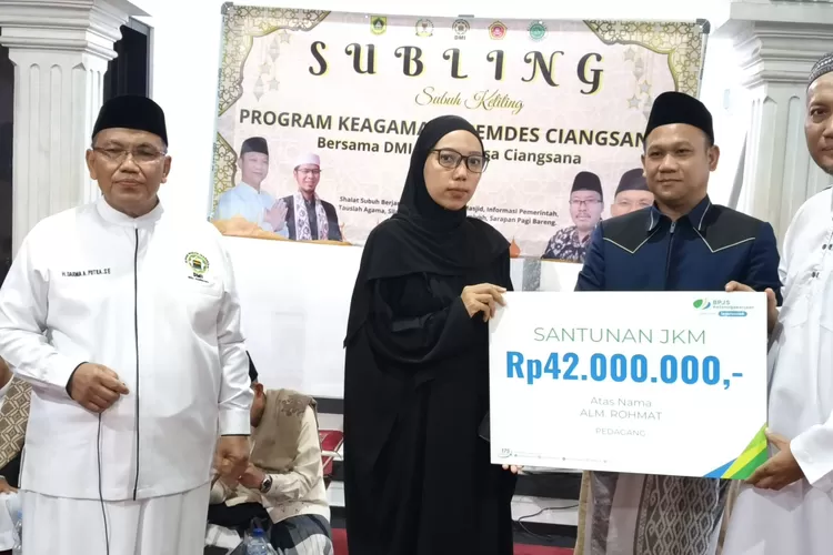 BPJS Ketenagakerjaan Bogor Cileungsi berikan santunan jaminan kematian Program Subuh Keliling Desa Ciangsana (BPJS)