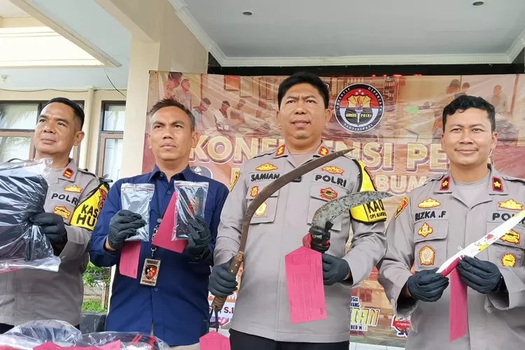 Polres Sukabumi mengamankan geng motor yang berujung tawuran maut (Satiri)
