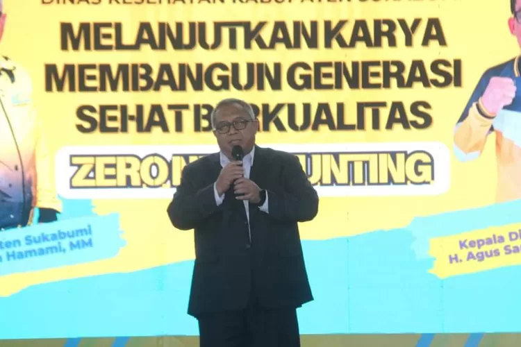 Pada momentum HKN ke-60, Bupati Sukabumi Marwan Hamami meminta para nakes untuk fokus turunkan angka stunting (Indra)