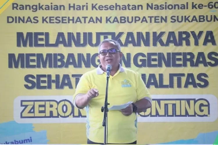 Bupati Sukabumi H Marwan Hamami saat HKN ke 60 (Satiri)