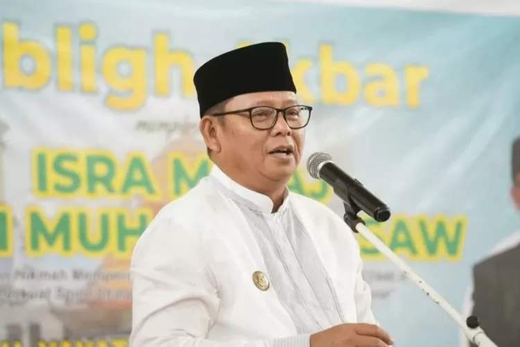Dalam tabligh akbar Isra Mikraj Nabi Muhammad SAW, Pj Wali Kota Sukabumi Kusmana Hartadji harap jadi momen pererat silaturahmi (ist)