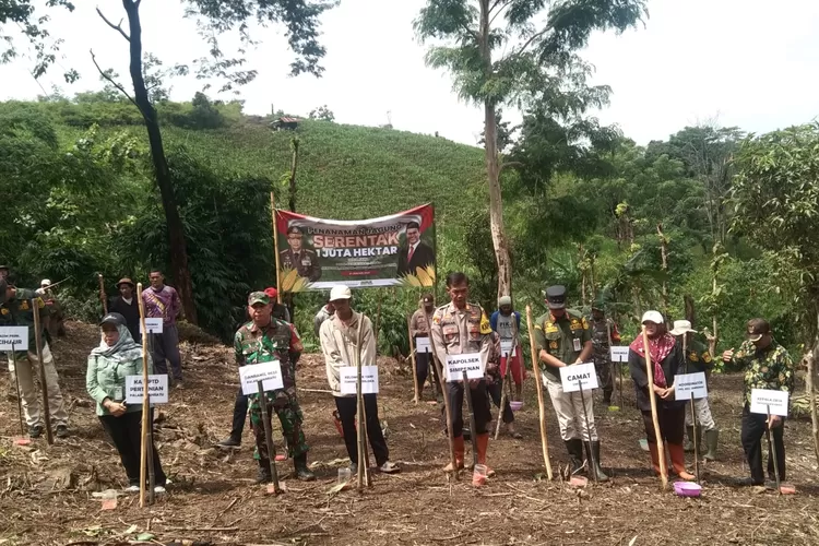 Guna mendukung ketahanan pangan di Kabupaten Sukabumi, Polsek Simpenan membantu sukseskan program 1 juta hektare jagung (ist)