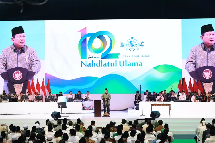 Presiden RI Prabowo Subianto di acara 102 Tahun Nahdlatul Ulama.