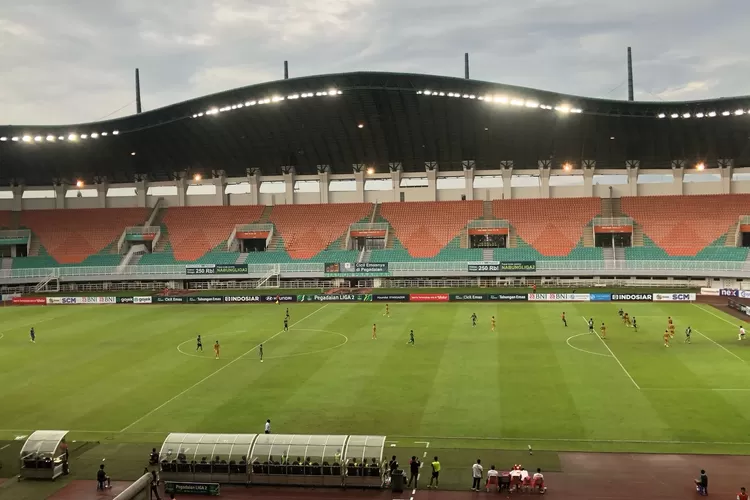 PSKC Cimahi saat melawan Bhayangkara FC di Stadion Pakansari Cibinong, Kabupaten Bogor dengan skor akhir 1-0, Selasa, 18 Februari 2025. (Fahriza)