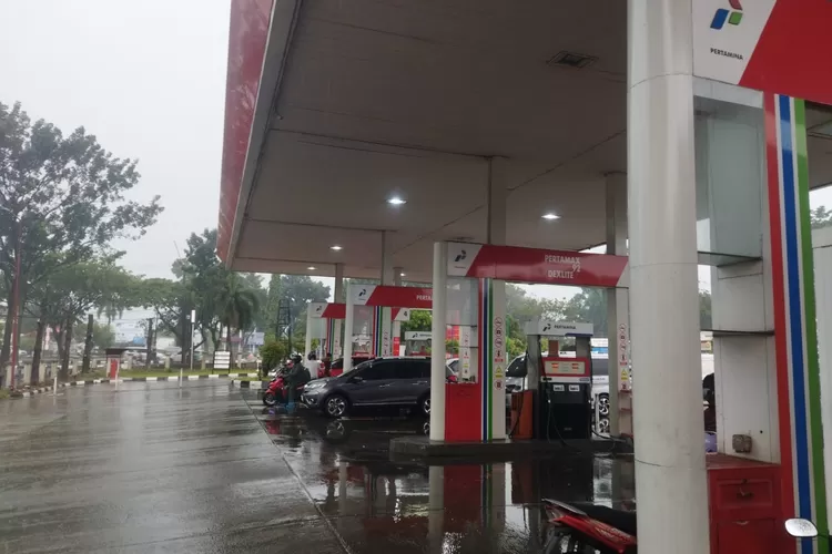 Kondisi SPBU di Pemda Cibinong, Kabupaten Bogor, Kamis, 27 Februari 2025. (Fahriza)