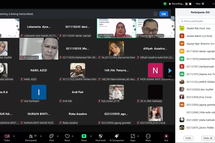 Guest Lecture, Fakultas Ekonomi dan Bisnis (FEB) Universitas Pakuan (Unpak) Bogor mendorong UMKM desa kuasai pembukuan keuangan sederhana (ist)