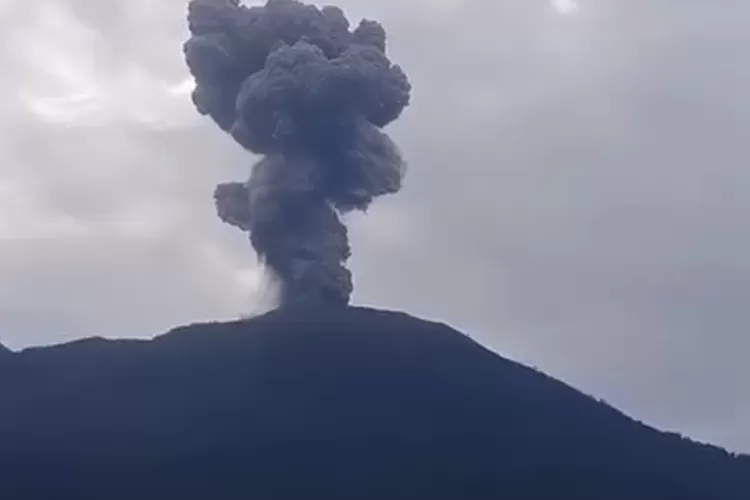 Tangkapan layar video dengan narasi Gunung Gede erupsi. Pos Pengamatan memastikan informasi tersebut hoaks. (Tangkapan layar)