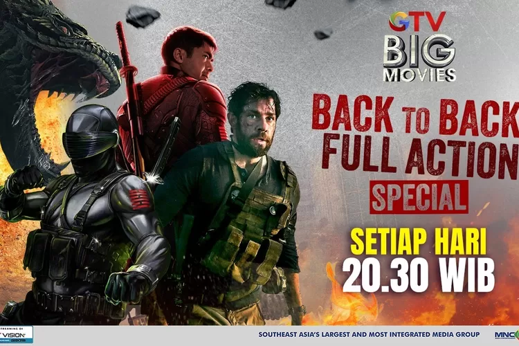 Jangan sampai kelewatan, GTV Big Movies siap menemani hari-hari Anda setiap malam mulai pukul 20.30 WIB. (GTV Big Movies)