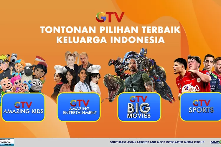 Pilihan Channel TV keluarga, GTV tetap komitmen menayangkan kartun anak hingga live sepak bola bergengsi