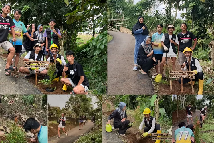 Pemuda Comflex beraksi, sadarkan masyarakat dan pemerintah, tanam pohon konservasi tanah di area lawan longsor
