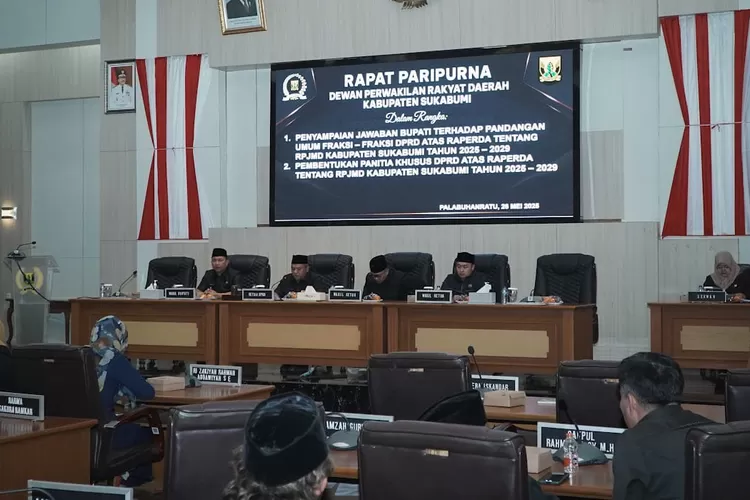 Rapat&nbsp;paripurna pembahasan RPJMD di DPRD Kabupaten Sukabumin,&nbsp;Senin, 26 Mei 2025. (DPRD)