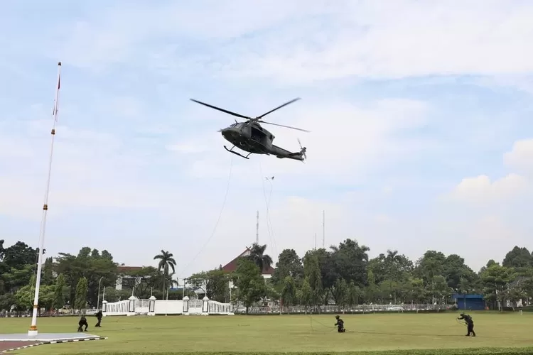 Latihan gabungan TNI Angkatan Darat dengan Militer AS di Lapangan Tegar Beriman, Cibinong, Kabupaten Bogor, Selasa, 11 Juni 2025. (Diskominfo)
