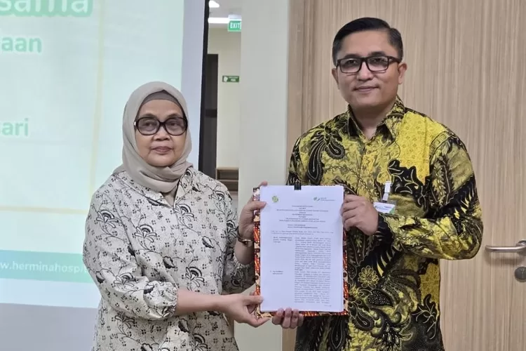 Penandatanganan perjanjian kerja sama antara BPJS Ketenagakerjaan Bogor Cileungsi dengan RS Hermina Mekarsari. (Ist)