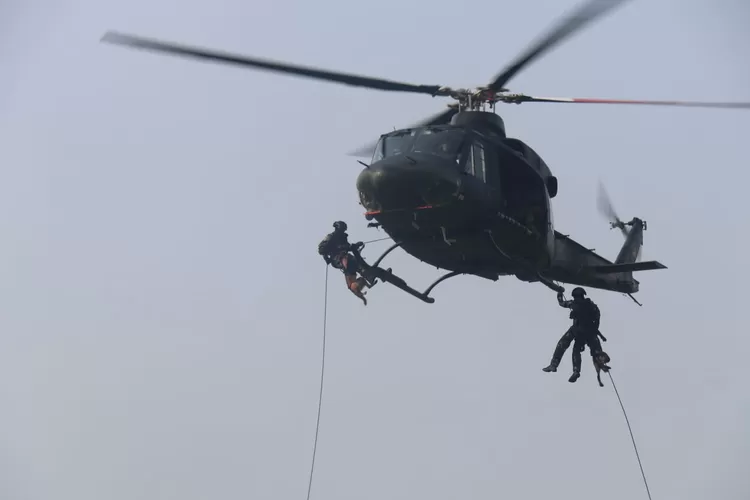 Latihan Bersama Tempur Kota tiga matra TNI &nbsp;di komplek Pemerintah Kabupaten Bogor, Cibinong, Selasa, 24 Juni 2025. (Diskominfo)