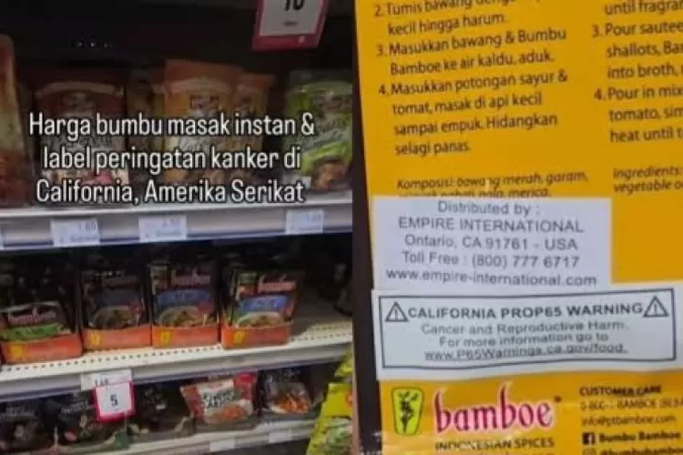 Bumbu Instan Indonesia Diberi Label Kanker di California.