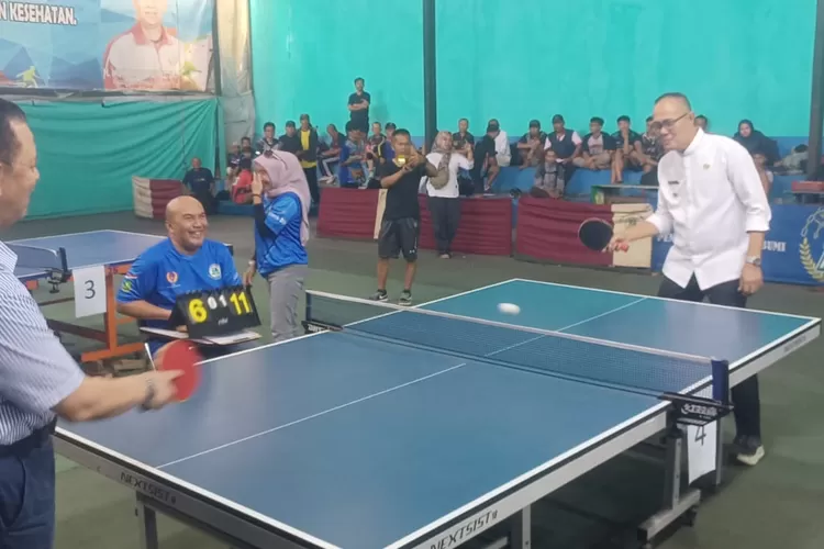 Wali Kota Sukabumi mengapresiasi turnamen tenis meja bertajuk PTMSI Cup 2025 sebagai awal kebangkitan prestasi pasca covid (Ist)