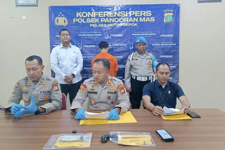 Jajaran Polsek Pancoran Mas meringkus pelaku curanmor.  (Ali Metropolitan)