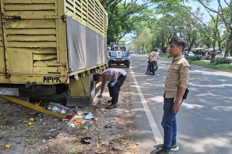 Lokasi kejadian kecelakaan lalu lintas yang merenggut pemotor di Jalan Lingkar Selatan, Kota Sukabumi.  (Ist)