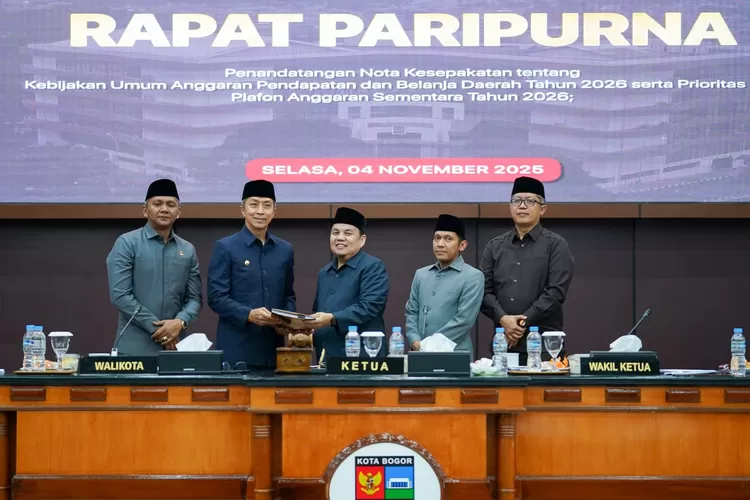 Bareng Pemkot Bogor, DPRD Kota Bogor menggelar rapat paripurna dengan agenda persetujuan rancangan KUA PPAS tahun anggaran 2026 (DPRD Kota Bogor)