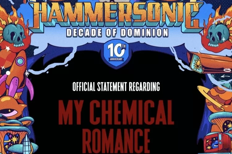 Apa alasan My Chemical Romance batal tampil di Hammersonic Festival 2025 dan lebih memilih tampil dalam konser solo? (Instagram : hammersonicfest)