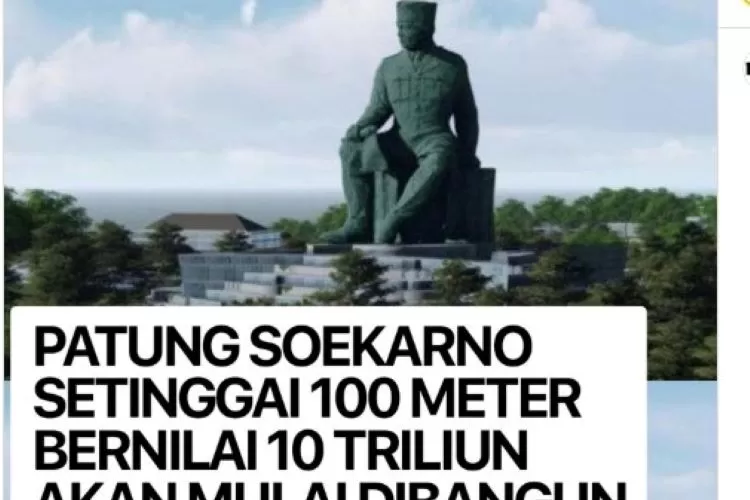 Patung Soekarno teresar dan termahal segera dibangun di Jawa Barat (tangkapan  layar instagram@frix.id )