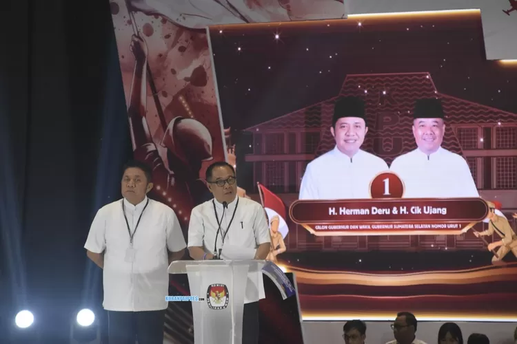 Cik Ujang menutup debat Cagub Sumsel kedua dengan pantun ajakan mencoblos nomor satu (dok)