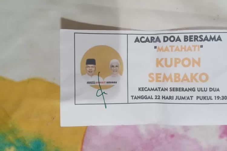 kupon sembako paslon (dok)