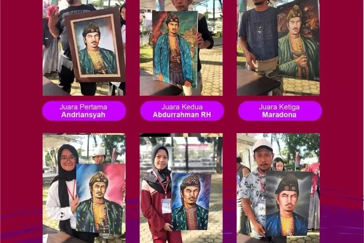 Juara melukis Potret SMB II (tangkapan layar instagram @pariwisatapalembang)