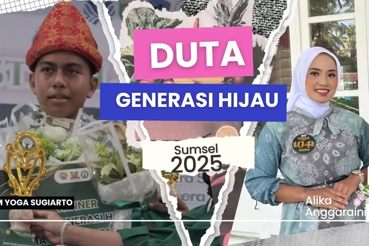 Duta Generasi Hijau Sumsel 2025, M Yoga Sugiarto dan Alika Anggraini (dok)