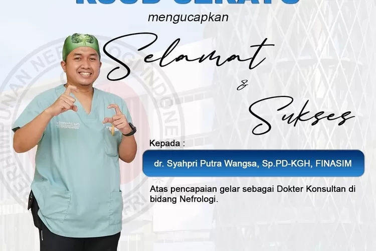 Dokter Syahpri Putra Wangsa, Sp.PD-KGH, FINASIM, seorang dokter subspesialis ginjal dan hipertensi, diduga mendapat tekanan dari dua pria ternyata Oktober tahun lalu lulus dokter konsultan Nefrologi (dok tangkapan layar instagram RSUDSekayu)