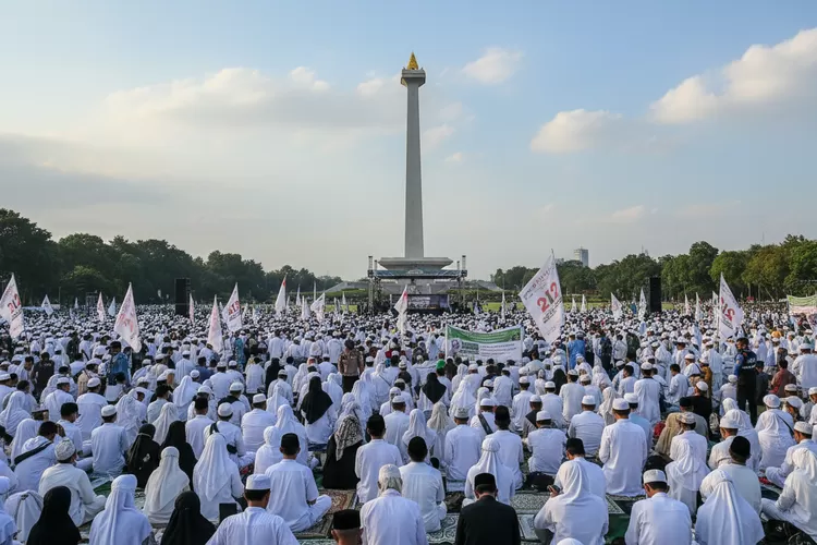 Rangkaian Acara Reuni 212 di Monas Dimulai dengan Zikir dan Salat Gaib untuk Korban Bencana (AI)