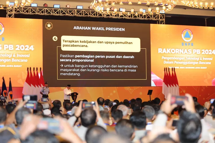 Wakil Presiden Ma'ruf Amin membuka secara langsung Rapat Koordinasi Nasional Penanggulangan Bencana (Rakornas PB) 2024 - Foto: Istimewa