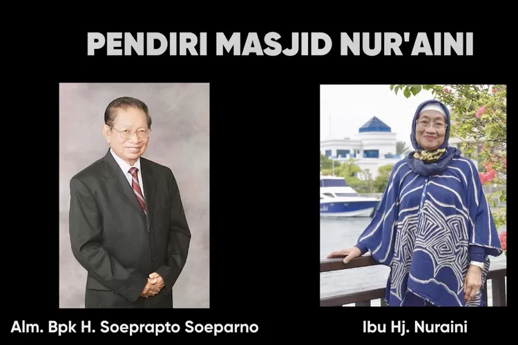 Pendiri masjid Nuraini, H. Soeprapto Soeparno dan istri Hj. Nuraini - Desain: Istimewa