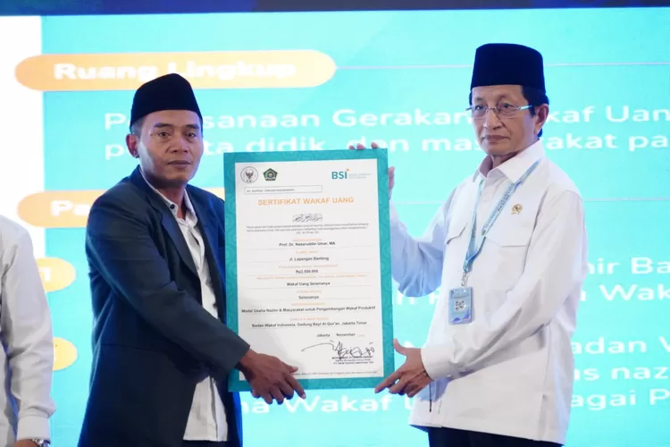 Wakaf 100Juta, Menag Rilis Gerakan Wakaf Uang Kementerian Agama - Foto: Istimewa