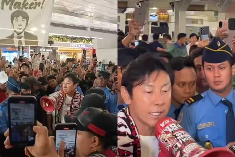 Potret momen perpisahan fans Garuda dengan mantan pelatih Timnas Indonesia, Shin Tae-yong di Bandara Soetta, Banten, pada Minggu, 26 Januari 2025. (X.com/@Hydii11)
