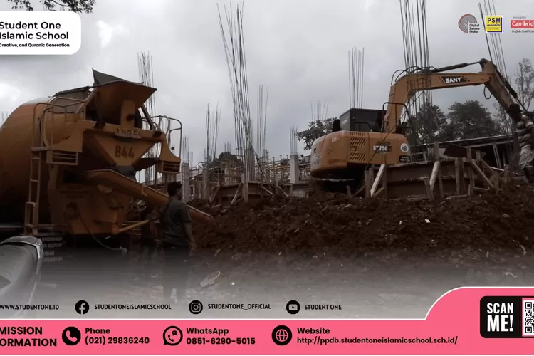 Pembangunan Gedung SMP VIS Student  One Gunung Sindur Bogor terus berlangsung