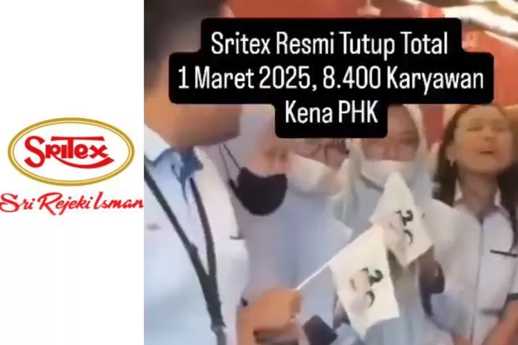 Potret logo PT Sri Rejeki Isman, Sritex (kiri) dan para karyawan Sritex (kanan). (Dok. Sritex - X.com/@Monica)