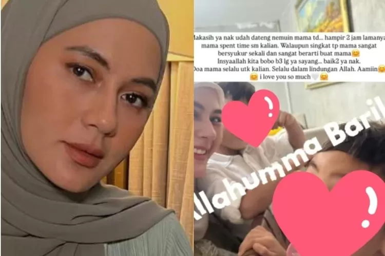 Paula Verhoeven berlebaran bersama putra nya yang didampingi Baim Wong