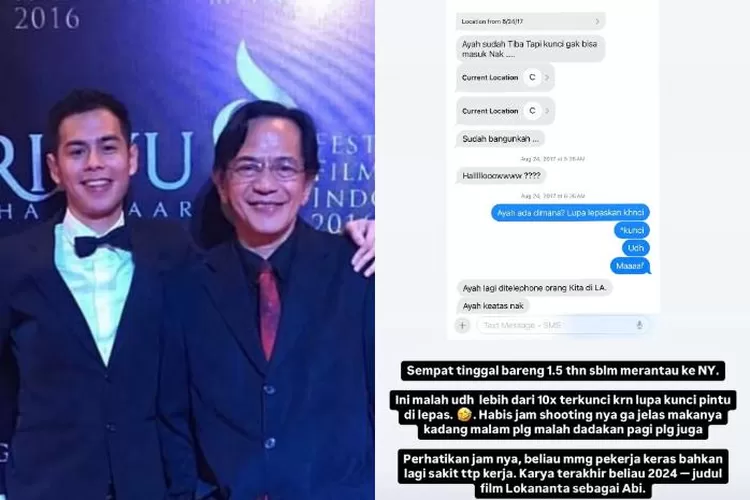 Surya Sahetapy menceritakan momen lucu ketika Ray Sahetapy sering terkunci di apartemen. (Instagram/suryasahetapy)