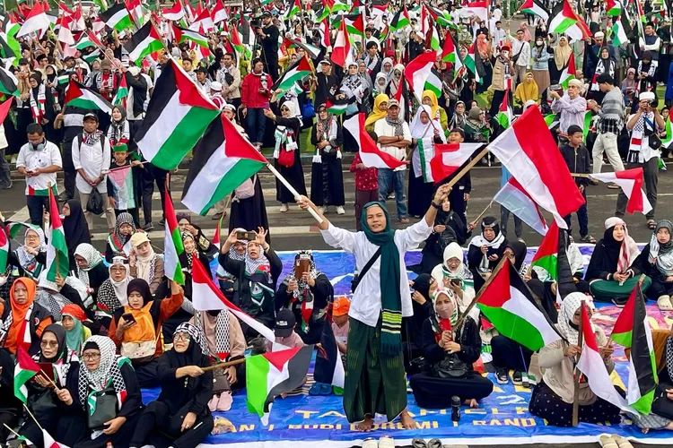 Aksi Peduli Palestina di Taman Elektrik Kota Tangerang, Ahad 20 April 2025 - Foto: Henri Lukmanul Hakim