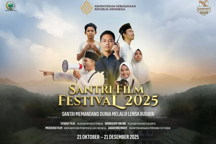 (Ilustrasi) Desain flyer Santri FIlm Festival 2025