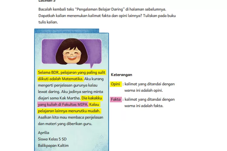 Kunci Jawaban Bahasa Indonesia Kelas 5 Halaman 107 Kurikulum Merdeka