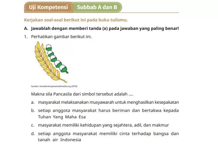 UJI KOMPETENSI SUBBAB A DAN B! Kunci Jawaban Pendidikan Pancasila Kelas ...